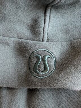 lululemon Jasper Green Fleece Cropped Pullover Hoodie M/L